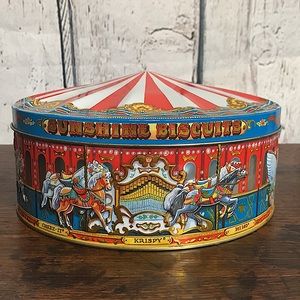 Vintage Sunshine Biscuits Collectible Gift Carousel Tin - collectible